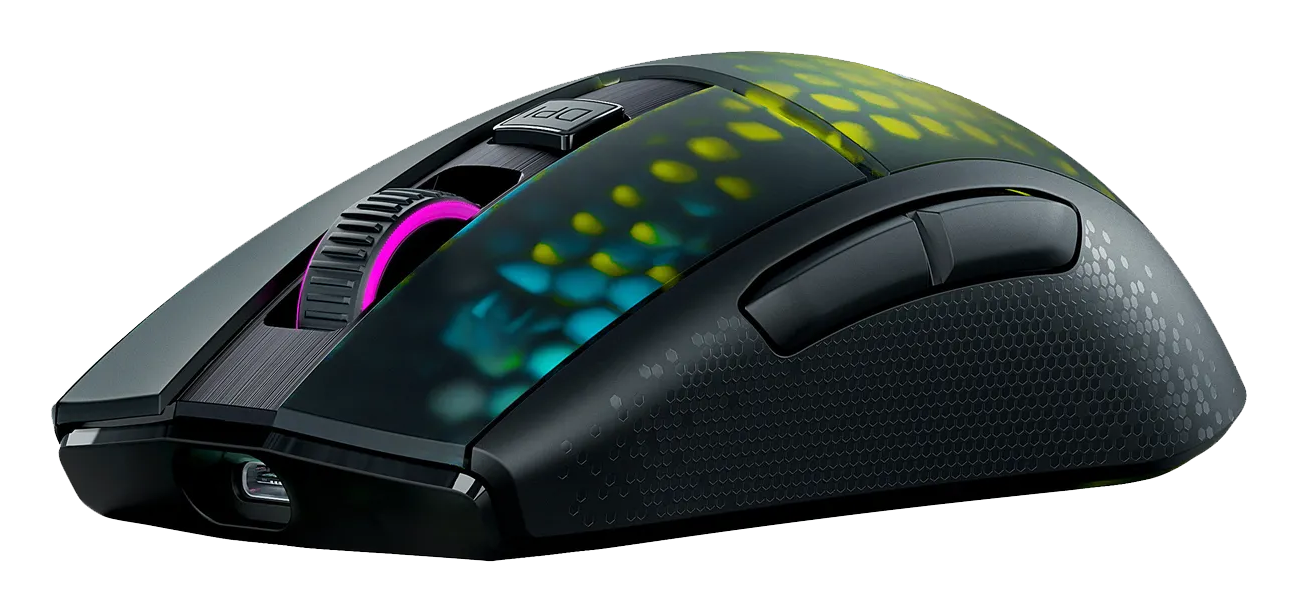 ROCCAT Burst Pro Air - Mouse per gaming, Cablato e wireless, Ottica con diodi laser, 19000 dpi, Nero