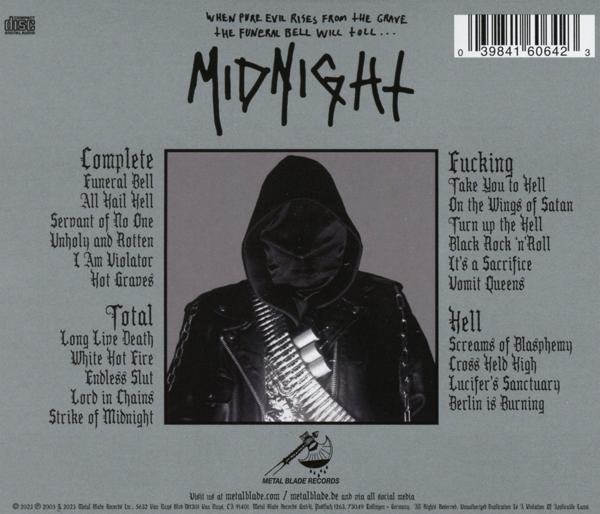 CD-Cover mit einem Mann mit Kapuze. Text enthält 'MIDNIGHT' und Songtitel.