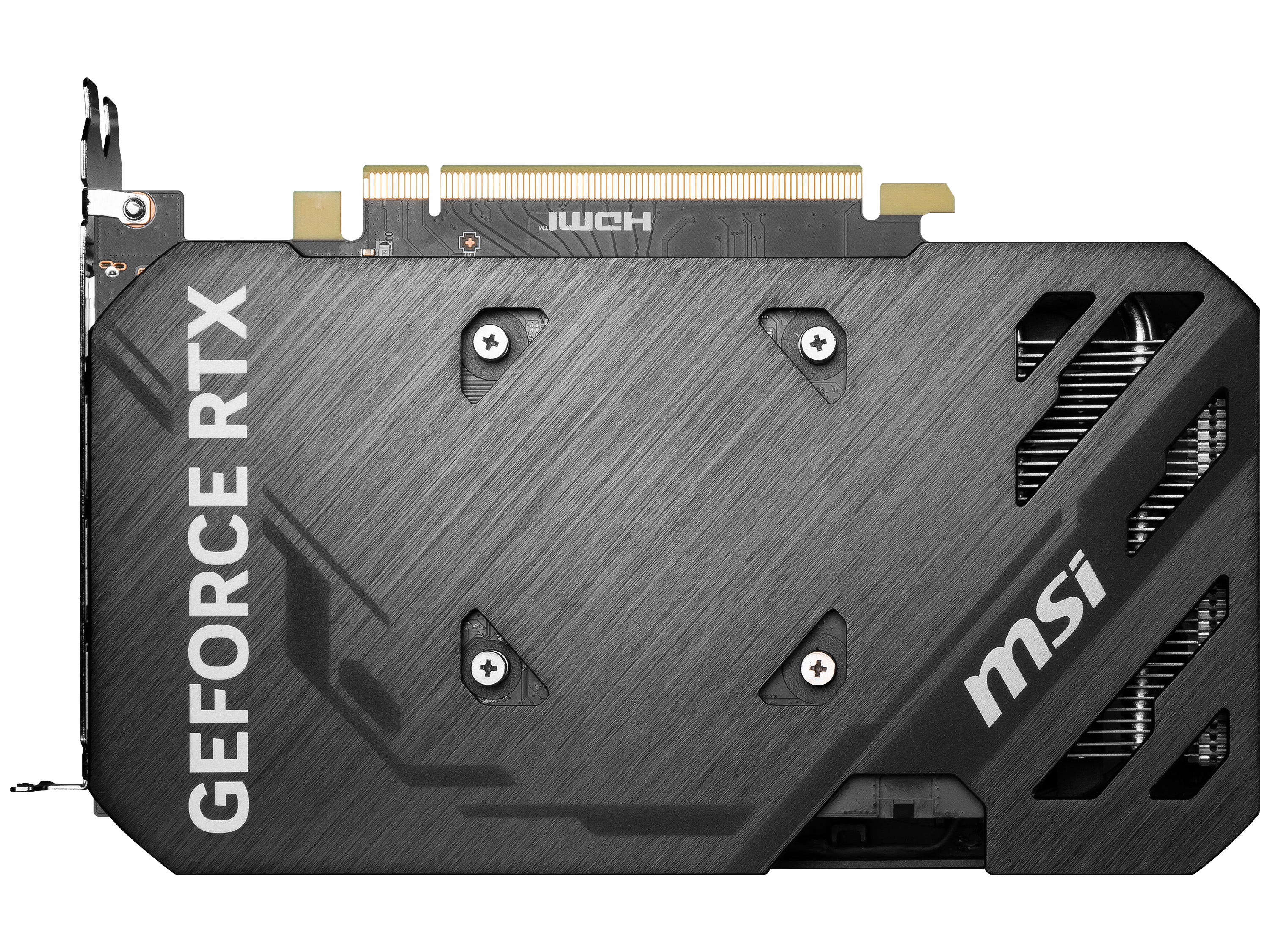 Siyah metal kasalı MSI GeForce RTX grafik kartı.