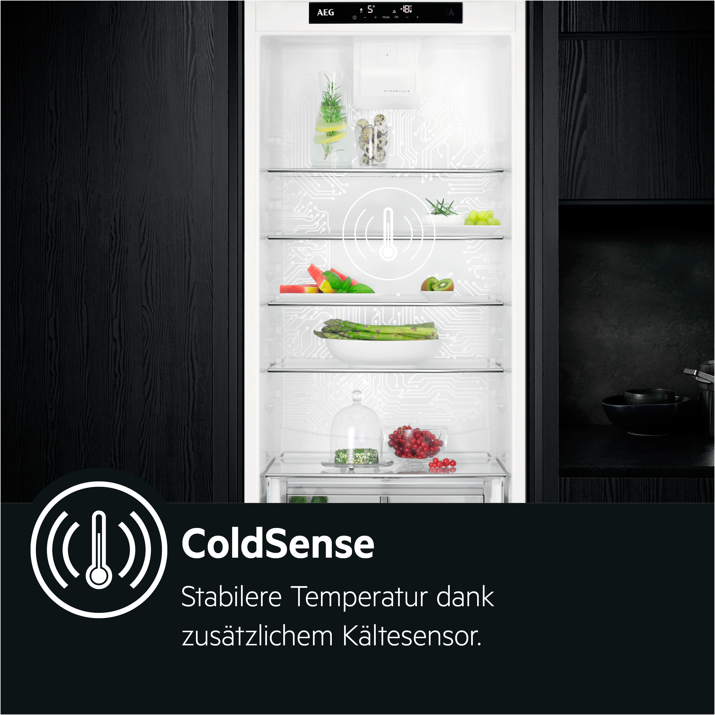ColdSense 187 AEG 5000 (E, Kühlgefrierkombination mm hoch, 1218 kWh, Serie mit Weiß) SDE612E1AS