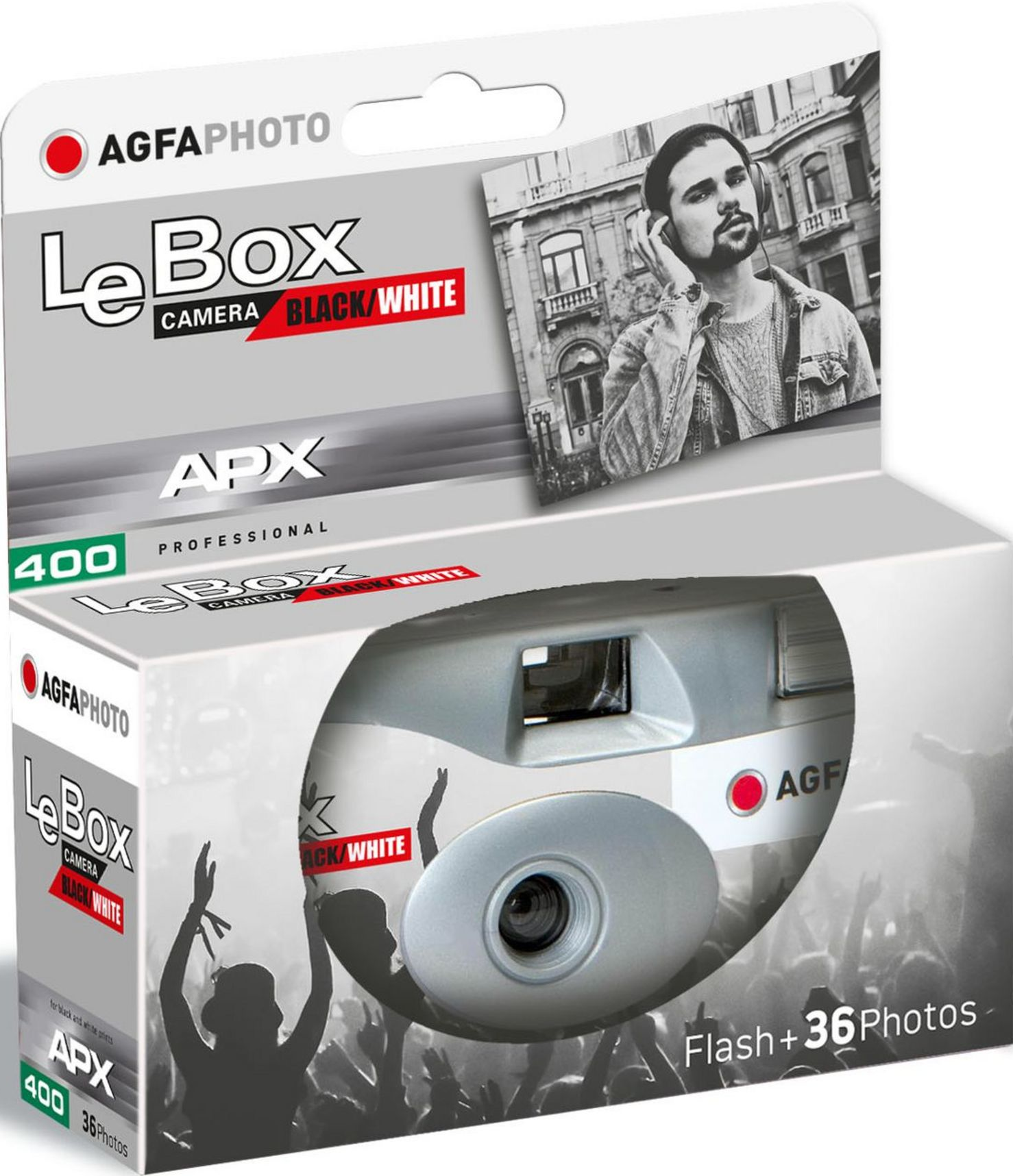 AGFA LeBox Black/White - Appareil photo jetable Gris