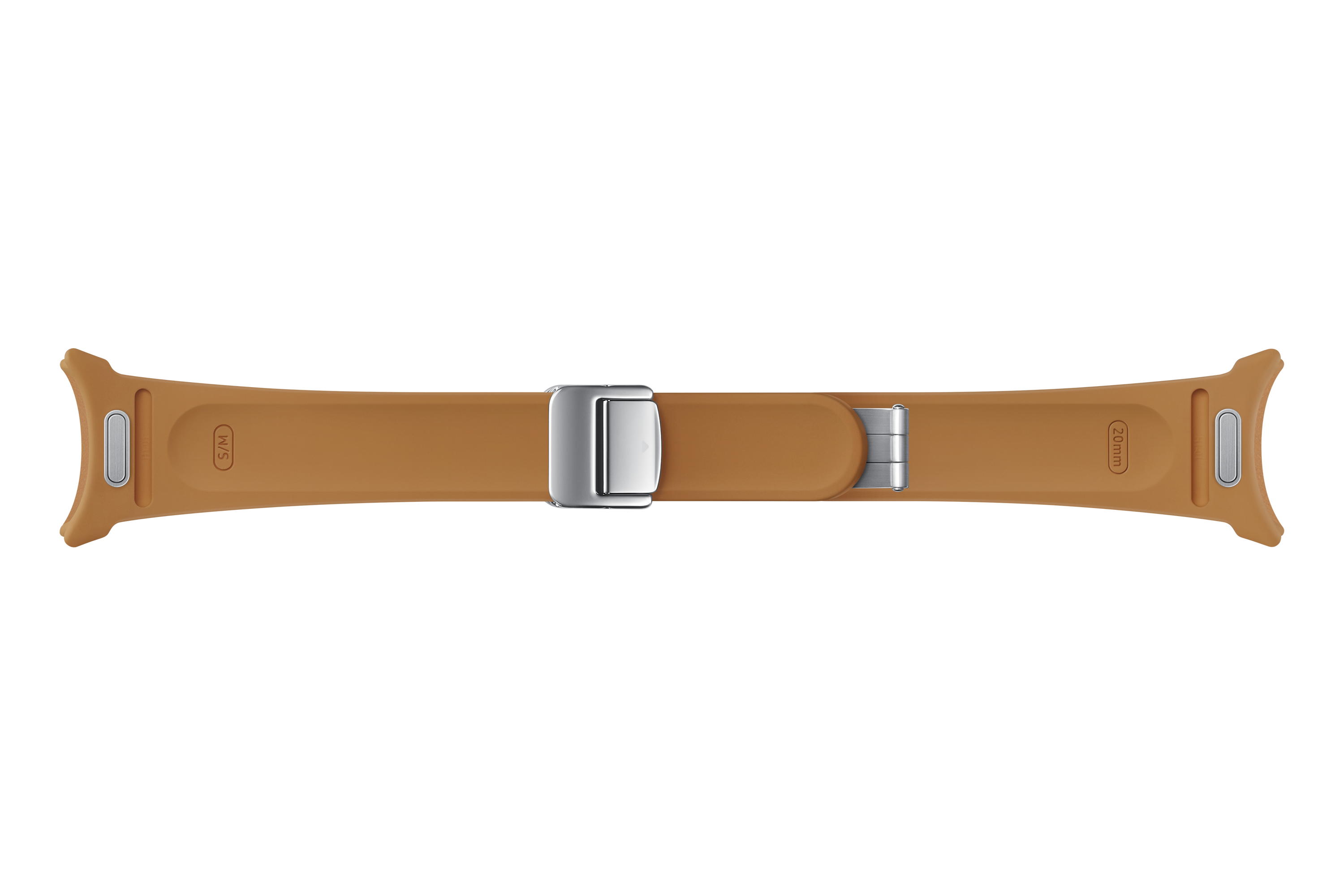 Correa - Samsung ET-SHR93SDEGEU, Para Galaxy Watch6, S/M, 20 mm, Con Hebilla en D, Cuero ecológico, Marrón claro