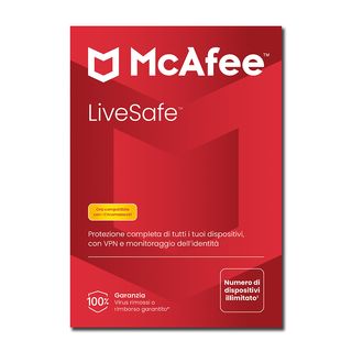 McAfee Livesafe -  Software PC, Tablet, Smartphone – Abbonamento 1 anno