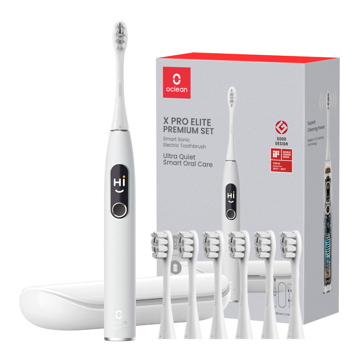 Szczoteczka soniczna OCLEAN X Pro Elite + 7 końcówek