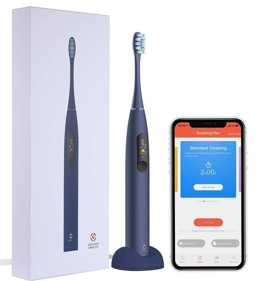 Zestaw OCLEAN Szczoteczka X PRO Granatowa + Irygator W10 Zielony
