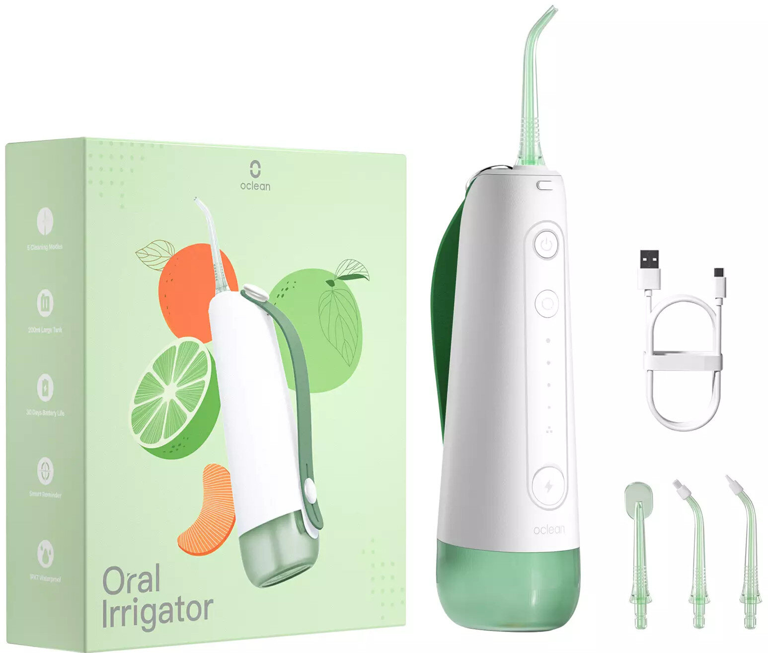 Zestaw OCLEAN Szczoteczka X PRO Granatowa + Irygator W10 Zielony