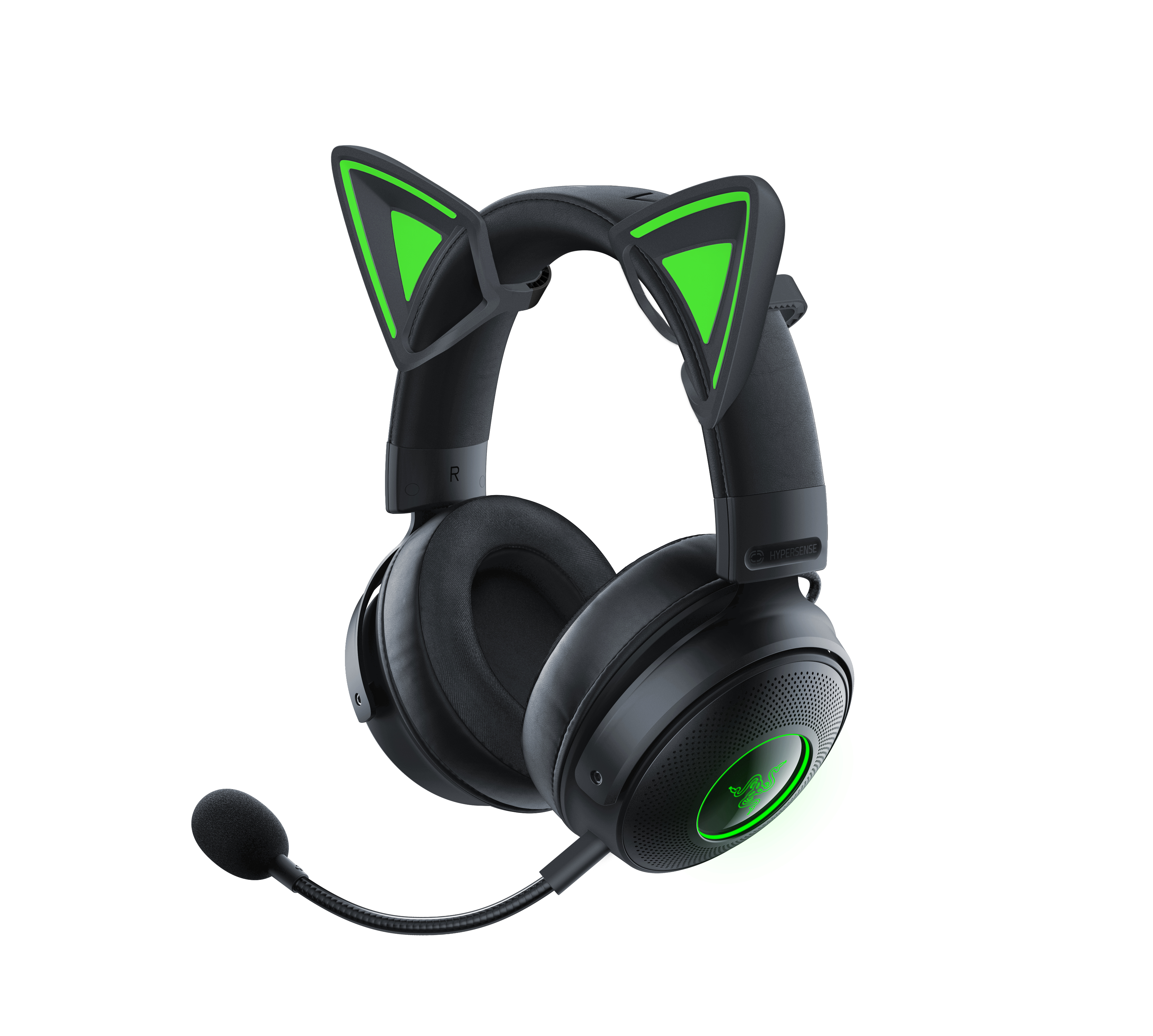 RAZER Kitty Ears V2 Headset Black, Zubehör Green
