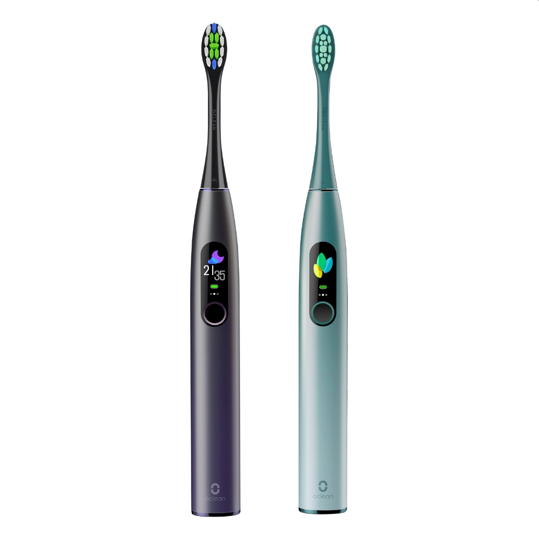 Zestaw szczoteczek sonicznych OCLEAN X Pro Dual Fioletowy + Zielony