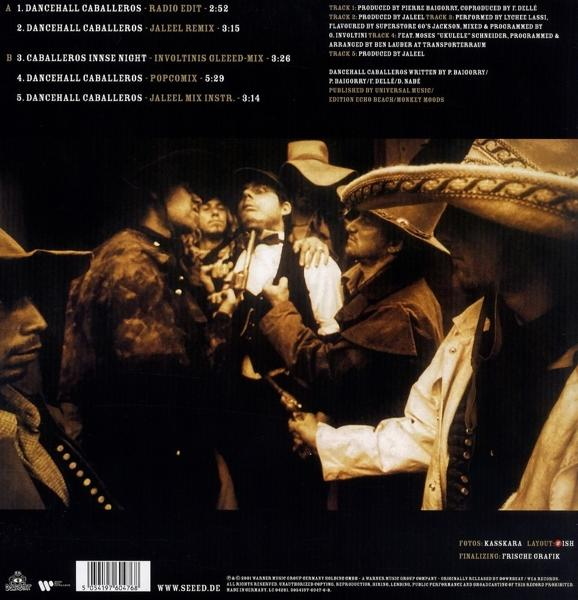 Albumcover mit Männergruppe in Hüten, Text mittig. Text: Dancehall Caballeros.