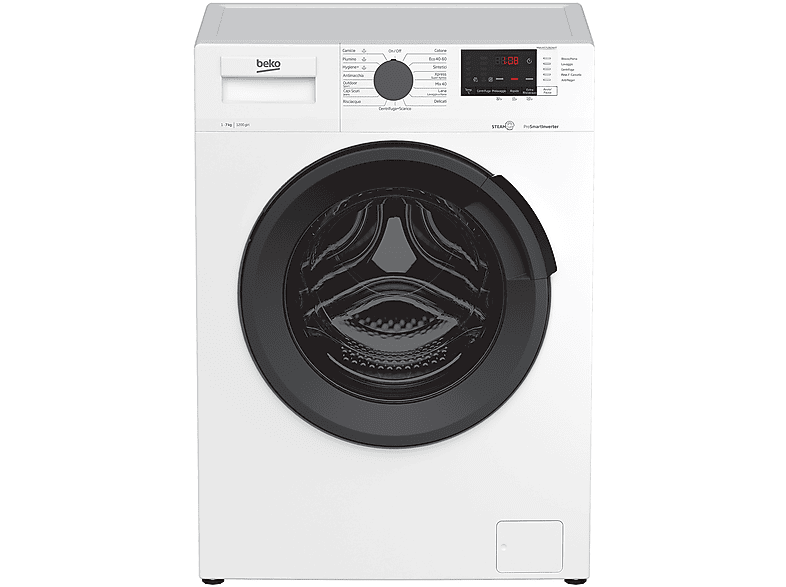Beko Mwuxs71282Ai/It Lavatrice, Caricamento frontale, 7 kg, 45 cm, Classe A