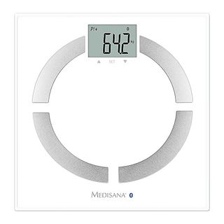 Báscula de baño - Medisana BS444 Connect, Peso máximo 180 Kg, Análisis corporal, Bluetooth, Blanco