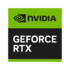 Logo NVIDIA GeForce RTX sur fond vert d´eau foncé. Texte : GEFORCE RTX.