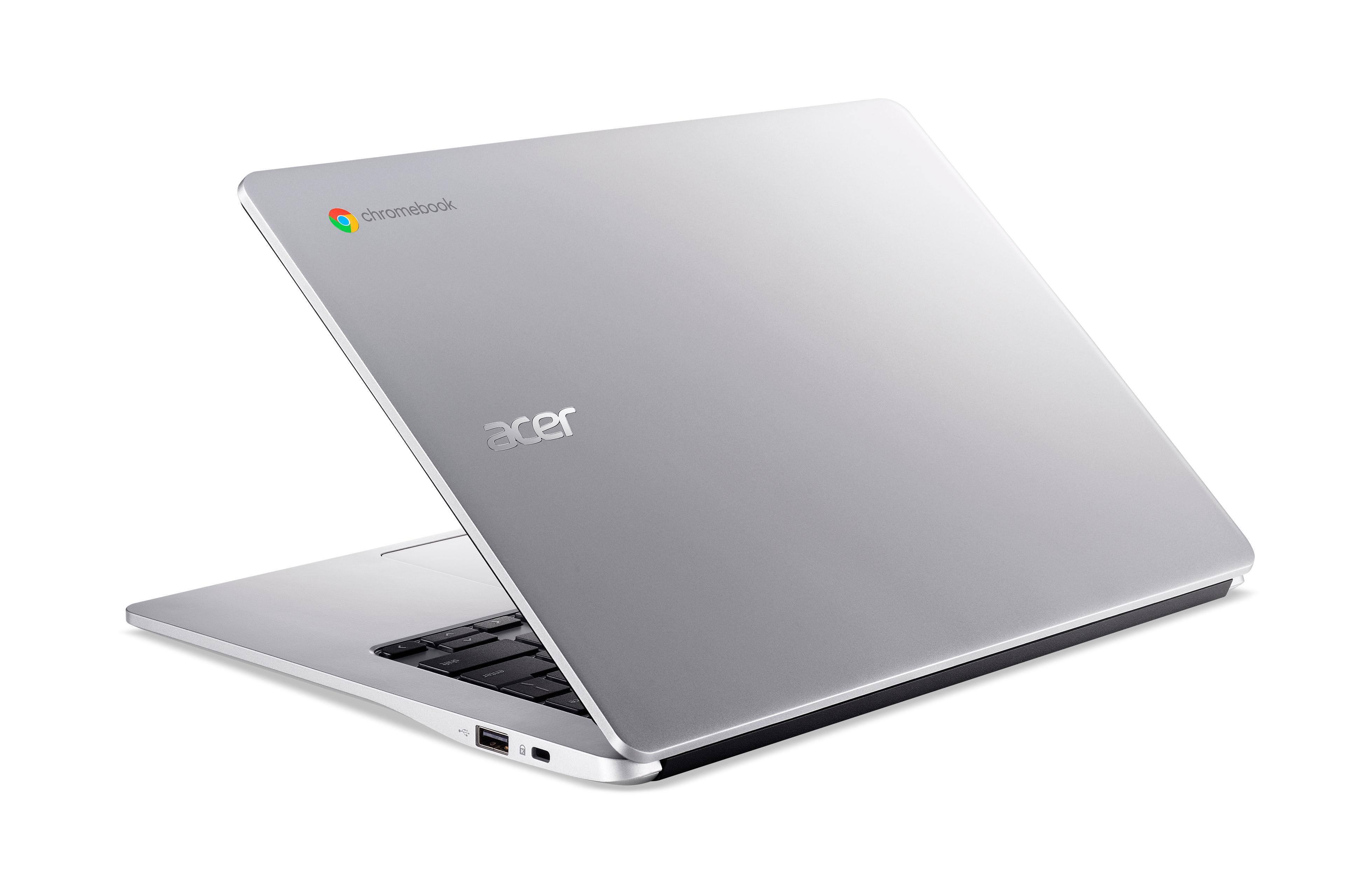 Mali-G72, Chrome Silver Chromebook, RAM, (CB314-2H-K7E8), ACER GB Google 14,0 GB Zoll eMMC, 4 Mediatek, 314 MediaTek, Display, mit OS 128