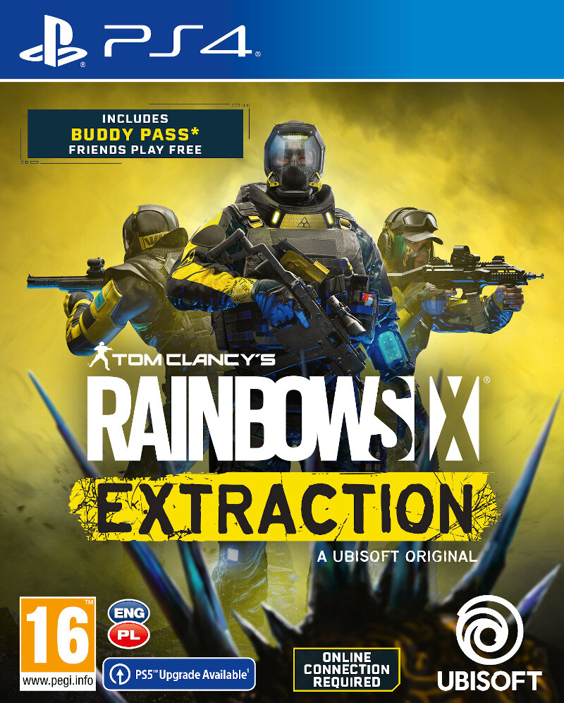Okładka gry Tom Clancy's Rainbow Six Extraction, z trzema żołnierzami.