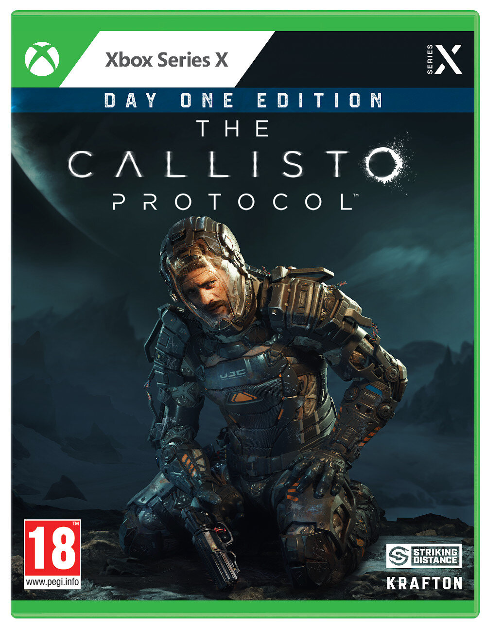 Pudełko z grą Xbox Series X dla The Callisto Protocol, Day One Edition.