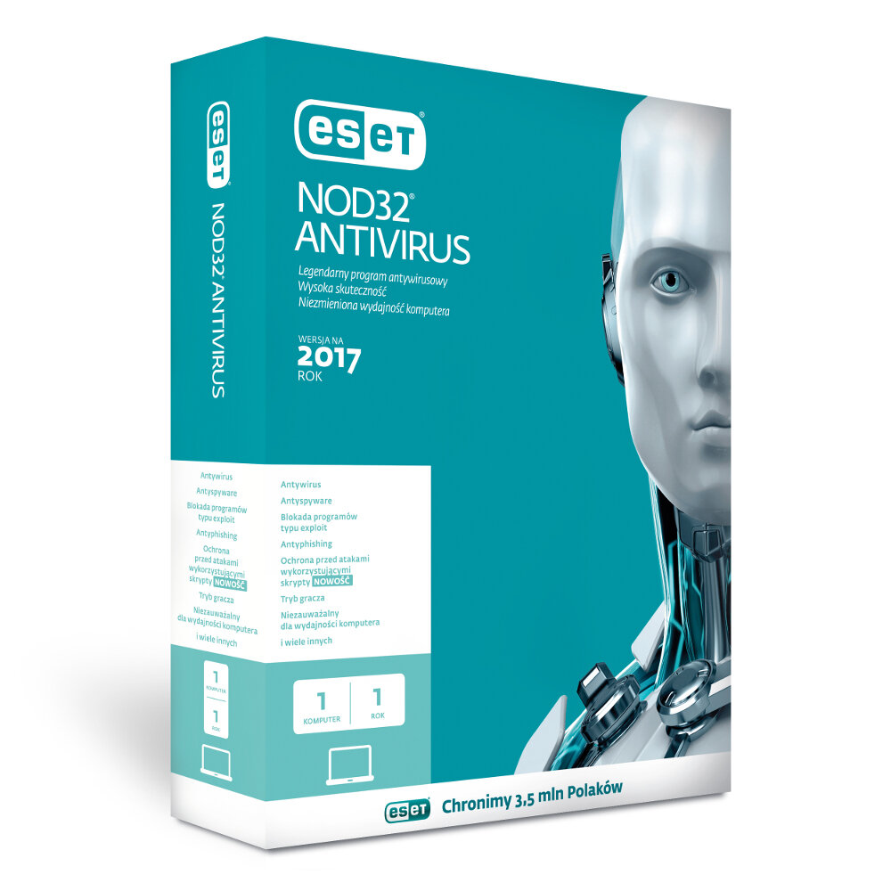 Program ESET NOD32 Antivirus 2017 (1 komputer, 1 rok)