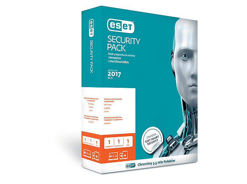 Program ESET Security Pack 2017 (1 komputer i 1 smartfon/tablet, 1 rok ...
