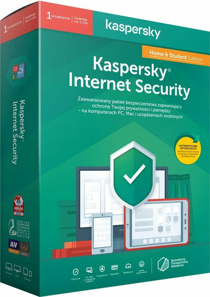 Program Kaspersky Internet Security Home & Student Edition (1 urządzenie, 1 rok)