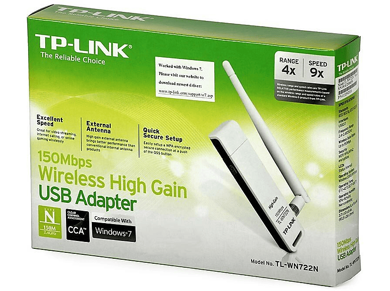 TP-LINK TL-WN722N Biały – zdjęcie 3