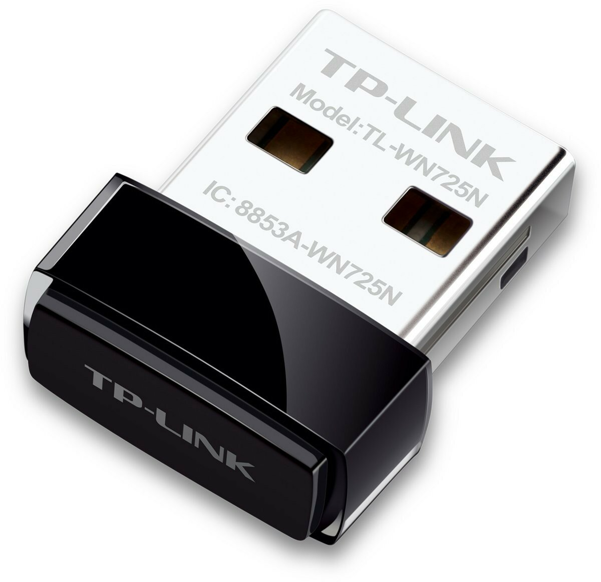 Adapter WiFi USB TP-LINK, czarny i srebrny, z numerem modelu i logo.