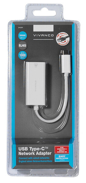 Karta sieciowa VIVANCO USB typ C Biały
