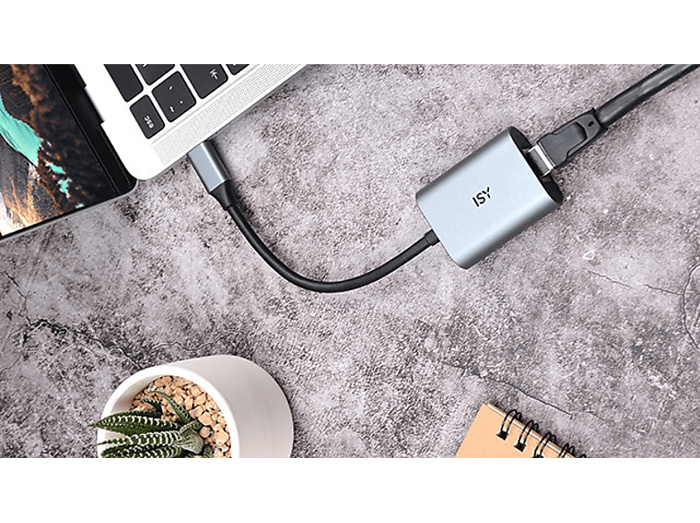 Karta sieciowa (adapter) ISY IAD-1010-C USB-C - Gigabit LAN (RJ-45) – zdjęcie 2