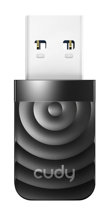Czarny i srebrny pendrive USB z logo Cudy na białym tle.