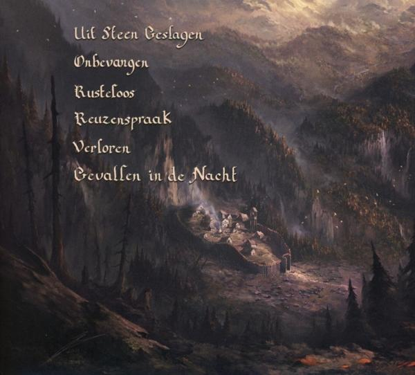 Eine illustrierte Landschaft mit Text in einer stilisierten Schriftart.