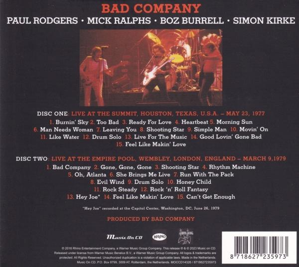 Bad Company - Live 1977 And 1979  - (CD)