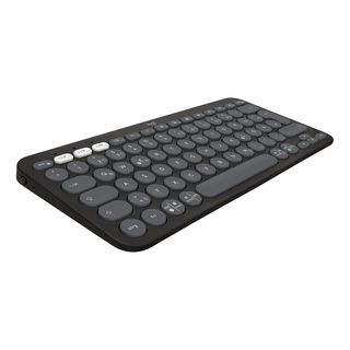 LOGITECH Pebble Keys 2 K380s CH - Tastiera multidispositivo con Bluetooth (Grafite)