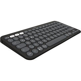 LOGITECH Pebble Keys 2 K380s CH - Tastiera multidispositivo con Bluetooth (Grafite)
