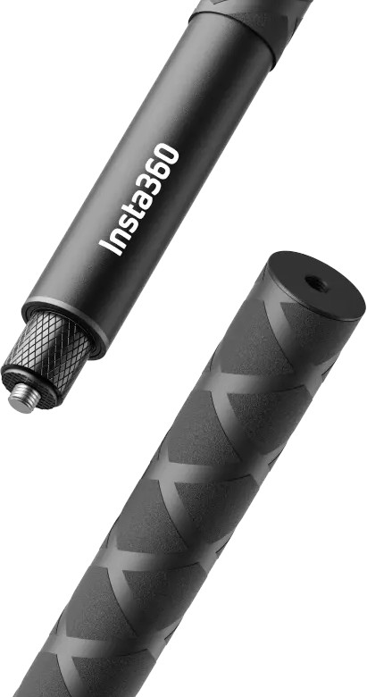 Two black Insta360 selfie sticks.