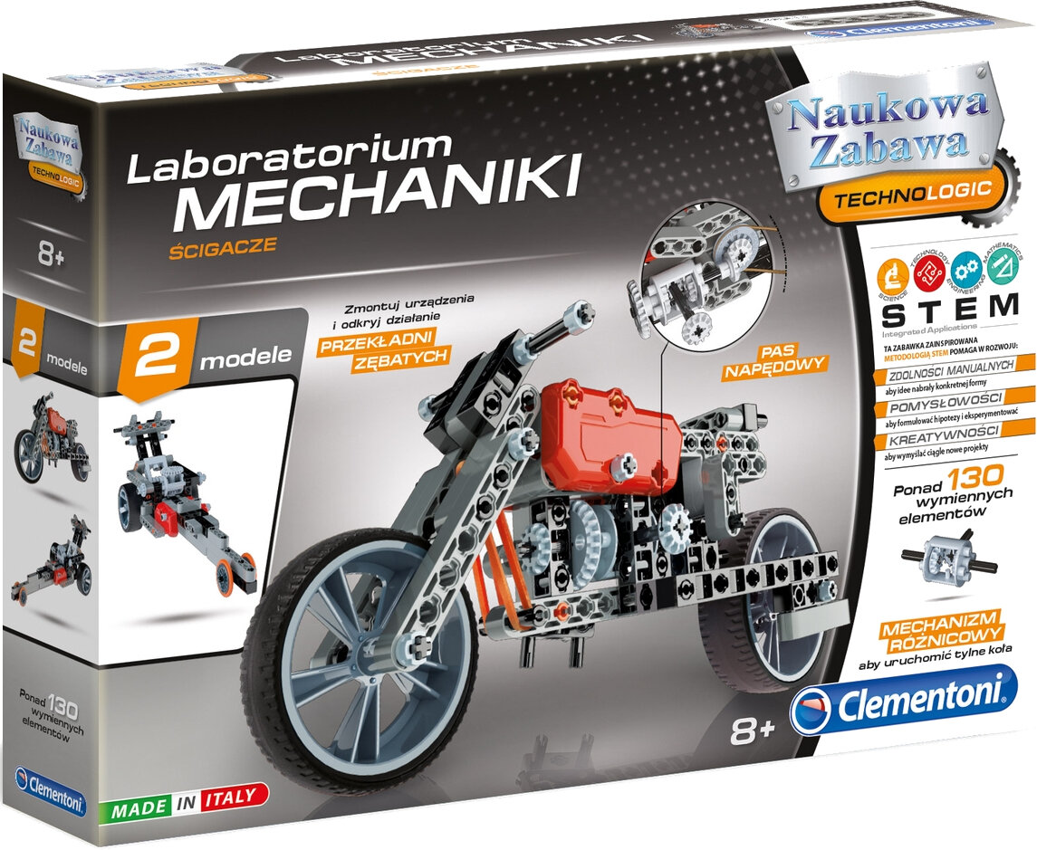 Zabawka naukowa CLEMENTONI Laboratorium Mechaniki - Ścigacze