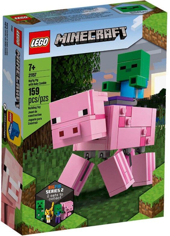 Klocki LEGO Minecraft BigFig - Świnka i mały zombie LEGO-21157