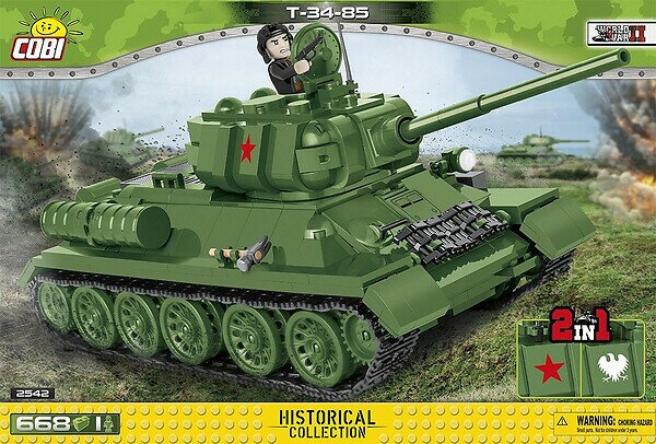 Klocki COBI 2542 Historical Collection: World War II - T-34-85 radziecki czołg średni 2542