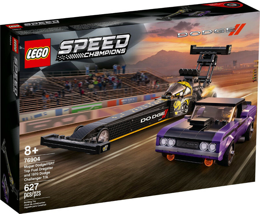 Klocki LEGO Speed Champions - Mopar Dodge//SRT Top Fuel Dragster i 1970 Dodge Challenger T/A 76904
