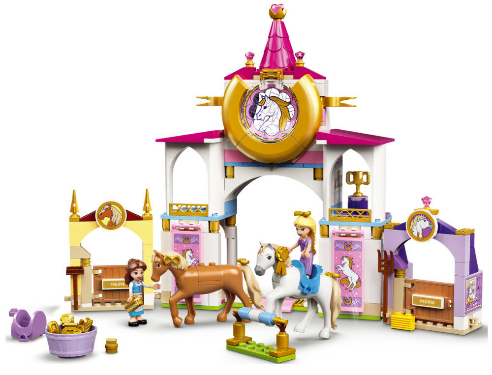 Klocki LEGO Disney Princess - Królewskie stajnie Belli i Roszpunki 43195