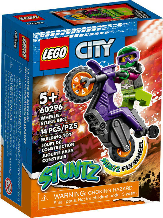 Klocki LEGO City Wheelie na motocyklu kaskaderskim 60296