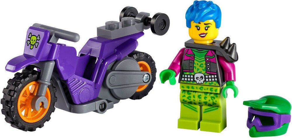 Klocki LEGO City Wheelie na motocyklu kaskaderskim 60296
