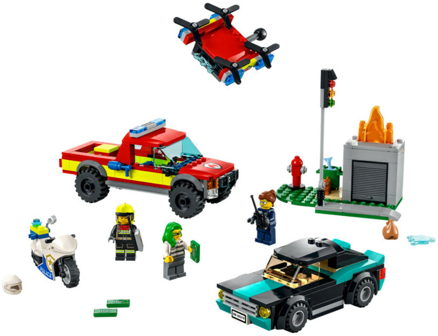 Klocki LEGO City: Akcja strażacka i policyjny pościg 60319
