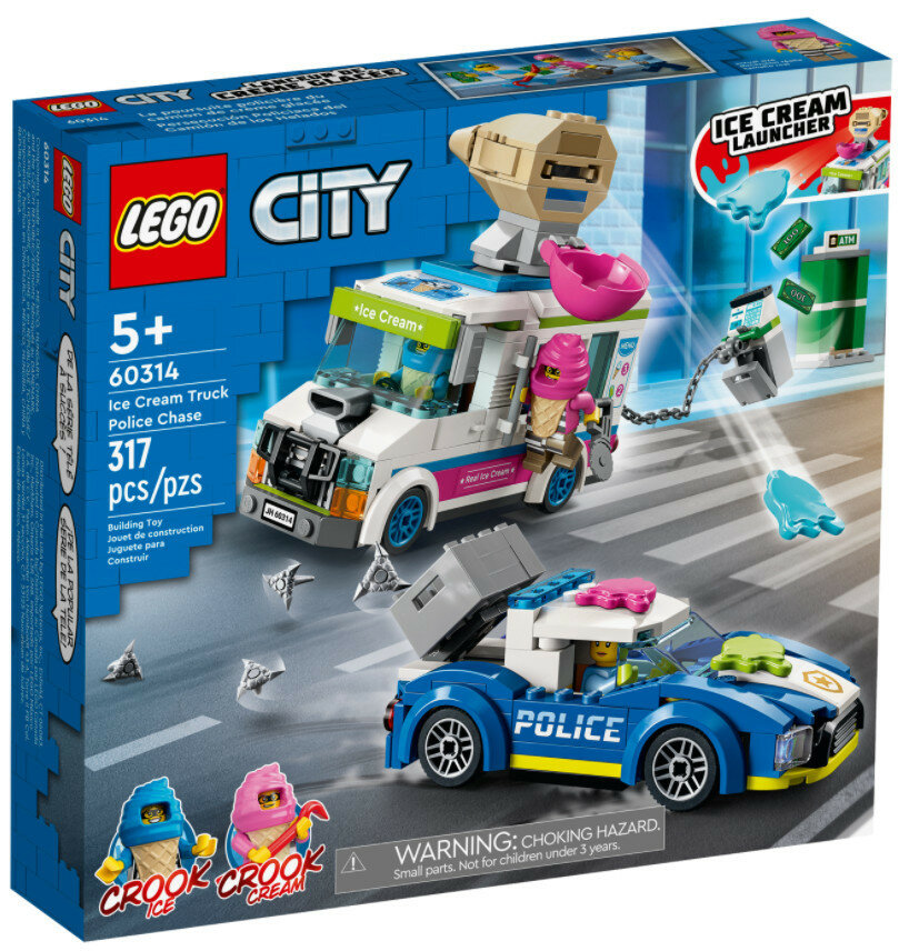 Klocki LEGO City: Policyjny pościg za furgonetką z lodami 60314