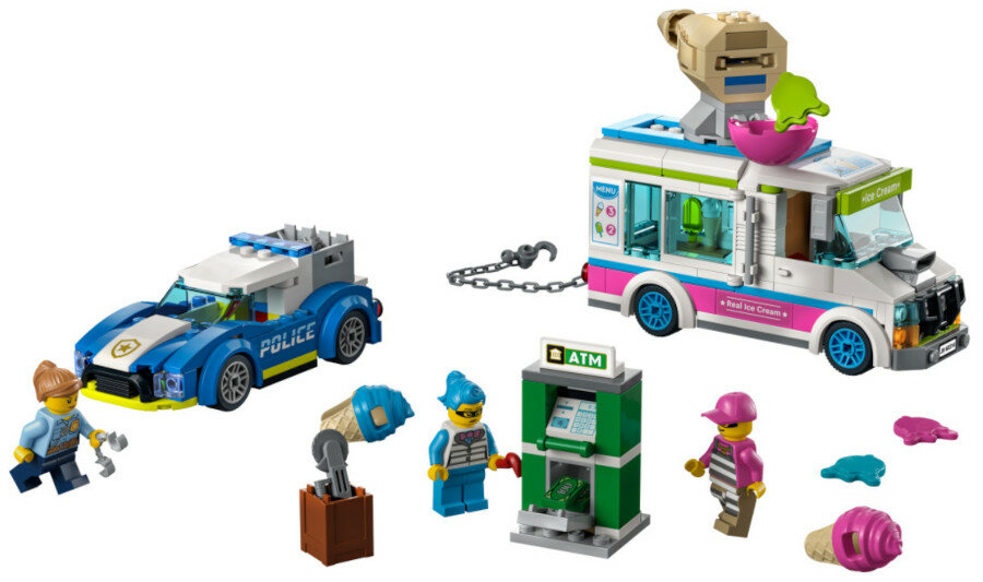 Klocki LEGO City: Policyjny pościg za furgonetką z lodami 60314