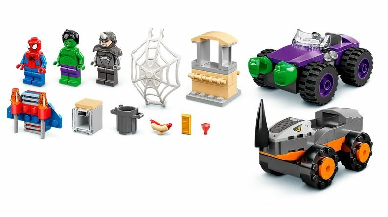 Klocki LEGO Marvel Spidr-Man Hulk kontra Rhino - starcie pojazdów (10782)