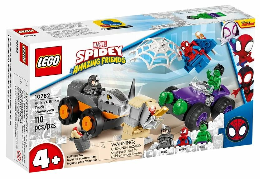 Klocki LEGO Marvel Spidr-Man Hulk kontra Rhino - starcie pojazdów (10782)