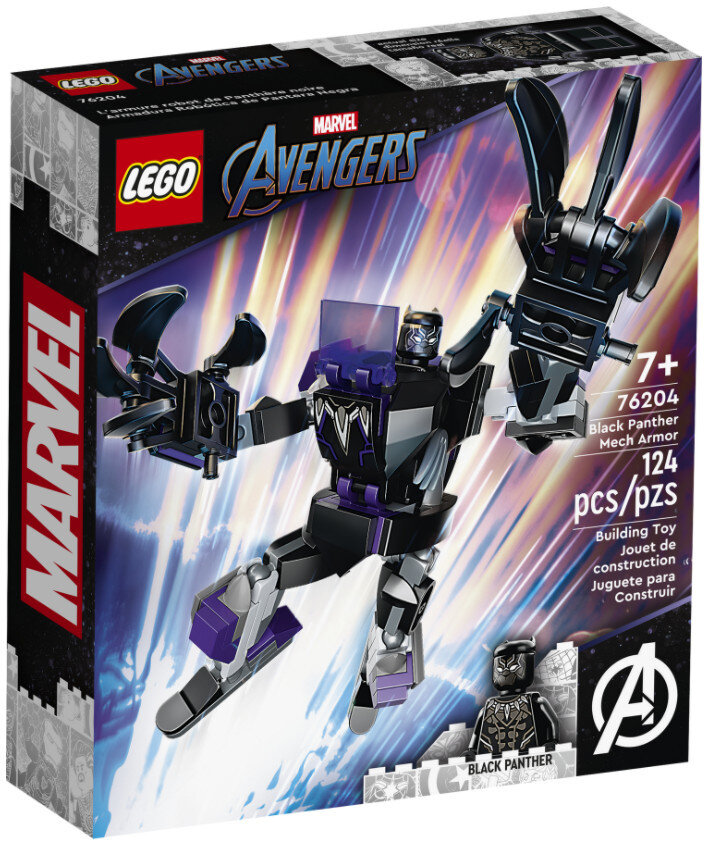 Klocki LEGO Marvel: Mechaniczna zbroja Czarnej Pantery 76204