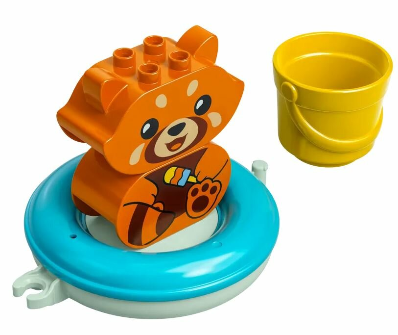 Klocki LEGO DUPLO - Moja pierwsza zabawa w kąpieli: pływająca czerwona panda (10964)