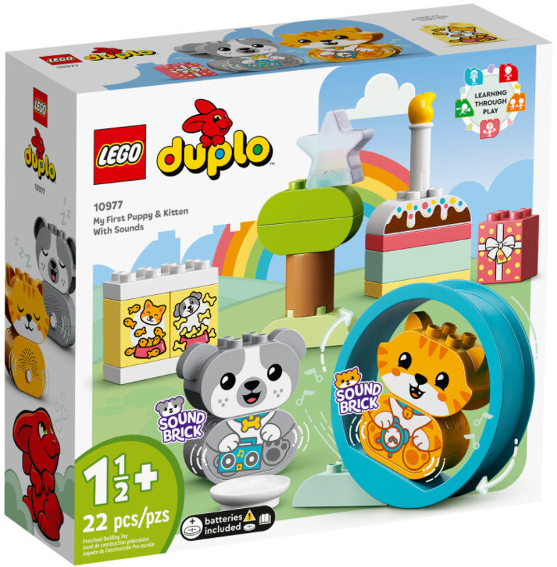 Klocki LEGO Duplo - Mój pierwszy szczeniak i kotek z odgłosami 10977