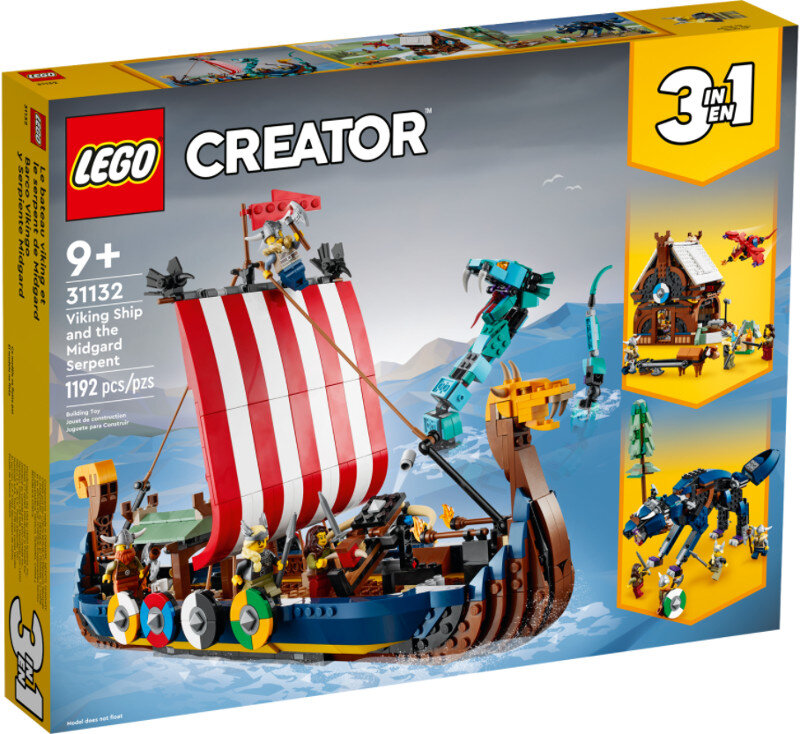 Klocki LEGO Creator - Statek wikingów i wąż z Midgardu 31132