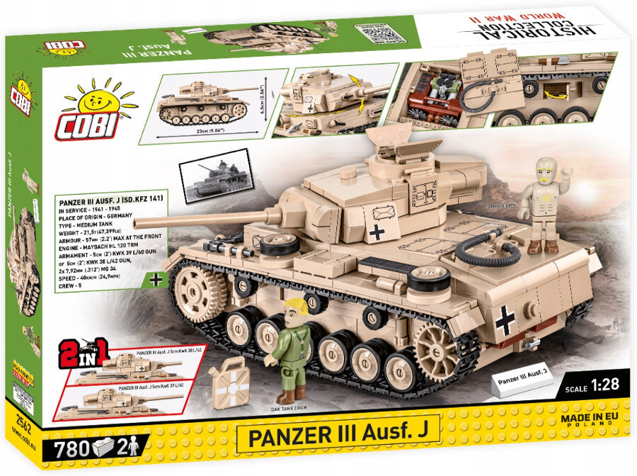 Klocki COBI Historical Collection: World War II - Panzer III Ausf. J 2562