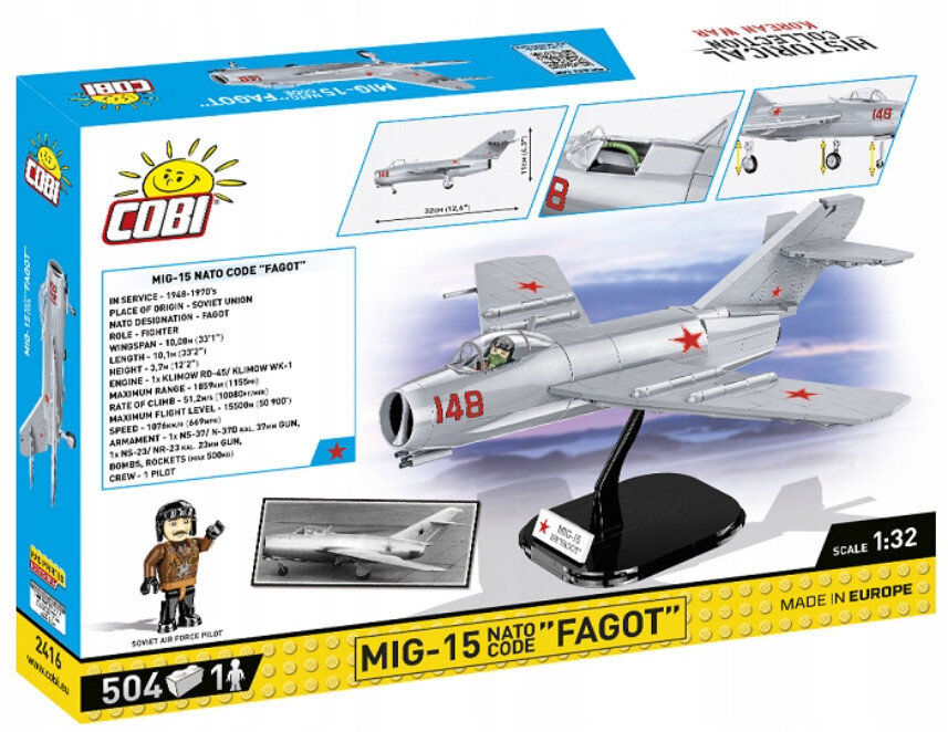 Klocki COBI Historical Collection: Korean War - MiG-15 Fagot 2416